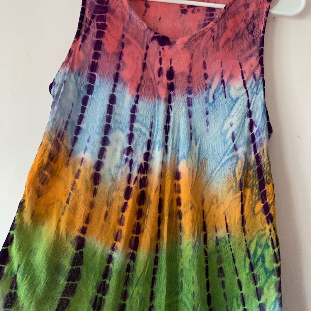 Vintage Tie Dye Cotton Tank Top XL - Picture 2 of 4